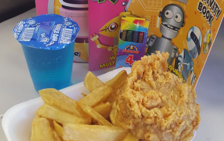 the funky fish and chip shops - fish and chips with sauces